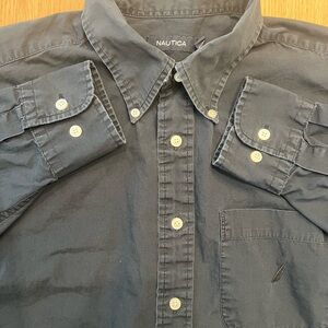 Nautica Men's Charcoal Button-Down Shirt